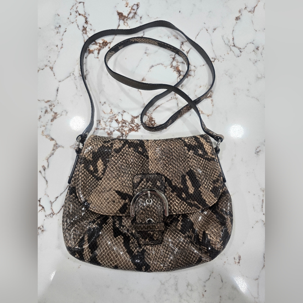 Vintage Coach Kristin Python Embossed Crossbody - image 2